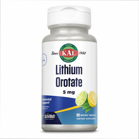 KAL Lithium Orotate 5 mg - 90 таблеток Лимон-Лайм 021245752110 фото