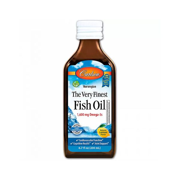 Carlson Labs The Very Finest Fish Oil 1,600 mg Omega-3s - 200 мл Лимон 088395015403 фото