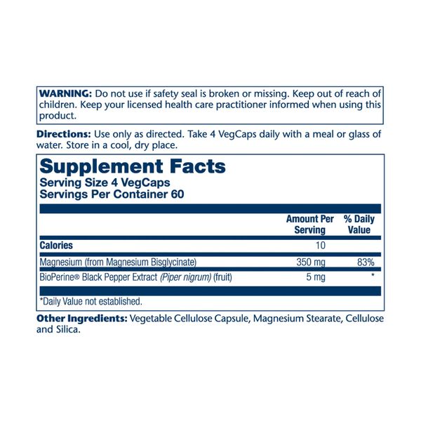 Solaray Magnesium Glycinate 350 mg - 120 капсул 076280549010 фото