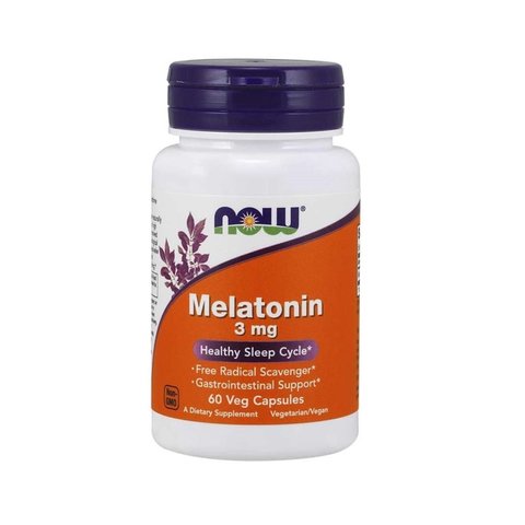 NOW Foods MELATONIN 3мг - 60 капсул 733739032553 фото