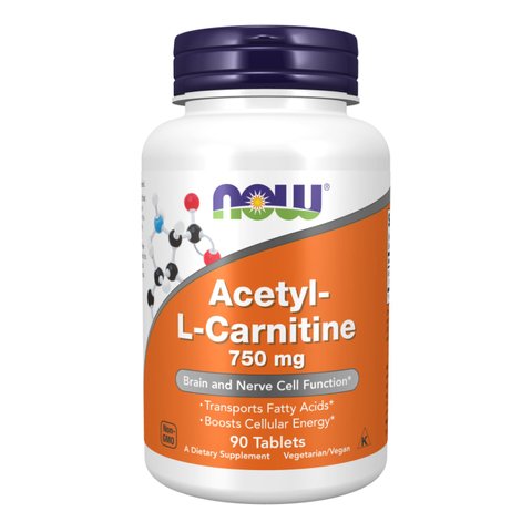 NOW Foods Acetyl L-Carnitine 750mg - 90 таблеток 733739000811 фото