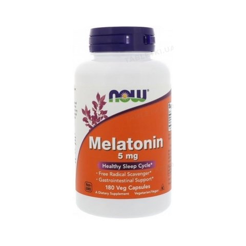 NOW Foods MELATONIN 5мг - 180 капсул 733739035561 фото