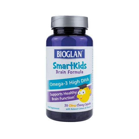 Bioglan Smartkids Omega-3 High DHA Brain Formula - 30 жевательных капсул Цитрус 5060216562742 фото