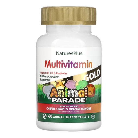 NaturesPlus Animal Paradise Gold Assorted - 60 жувальних таблеток 097467299276 фото