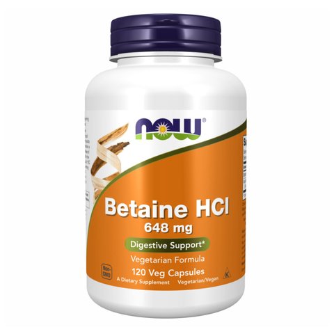 NOW Foods Betaine HCI 648mg - 120 капсул 733739029386 фото