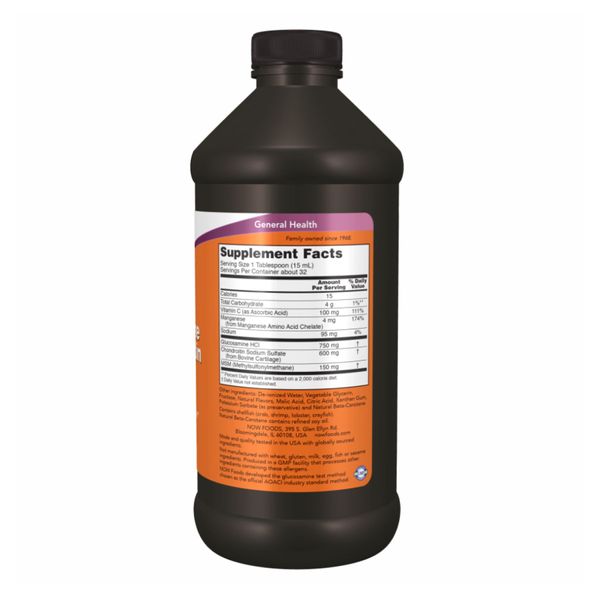 NOW Foods Liquid Glucosamine Chondroitine MSM - 473мл 733739031754 фото