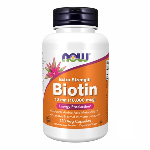 NOW Foods BIOTIN 10000 mcg - 120 капсул 733739004796 фото