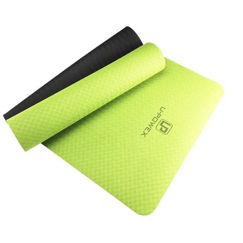 U-POWEX Килимок для йоги та фітнесу UP_1000 TPE Yoga mat - (183х61х0.6) Зелено/чорний 2000842887447 фото