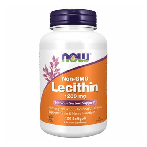 NOW Foods Non-GMO Lecithin 1200 mg - 100 капсул 733739022103 фото