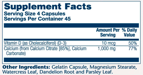 Solaray Calcium with D3 Citrate 1000 mg - 90 капсул 076280045833 фото