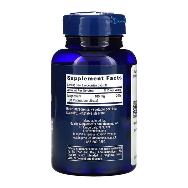 Life Extension Magnesium Citrate 100mg - 100 капсул 737870168218 фото