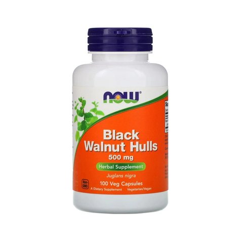 NOW Foods Black Walnut Hulls 500мг - 100 капсул 733739046062 фото