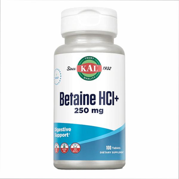 KAL Betaine HCI Plus 250mg - 100 таблеток 021245102656 фото