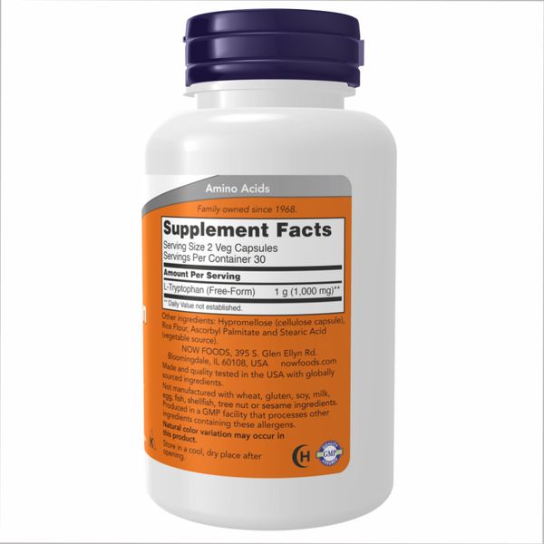 NOW Foods L-Tryptophan 500mg - 120 капсул 733739001672 фото