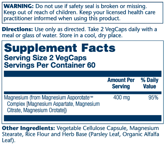 Solaray Magnesium Asporotate 400mg - 120 капсул 076280046212 фото