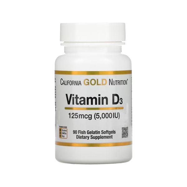 California Gold Vit D3 125 mcg (5000 iu) - 90 капсул 898220010653 фото