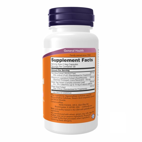 NOW Foods Resveratrol 50mg - 60 капсул 733739033390 фото